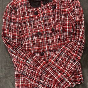 Brooks Brothers Red Plaid Tweed Jacket